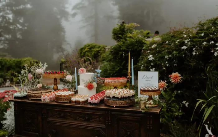 dessert table set up | redwood wedding venues in the Bay Area
